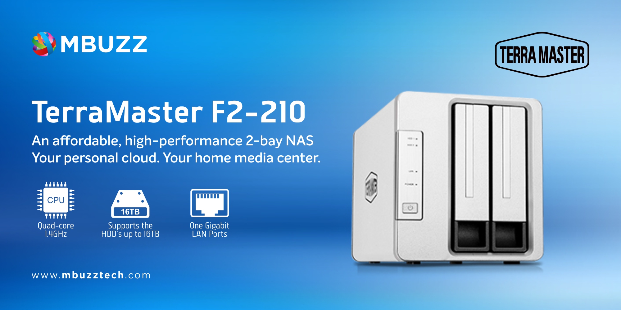 ASUSTOR AS6510T 10 Bay NAS Lockerstor 10 - Quad-Core - Dual 10GbE+2.5GbE -  8GB DDR4 - 2 M.2 Slots