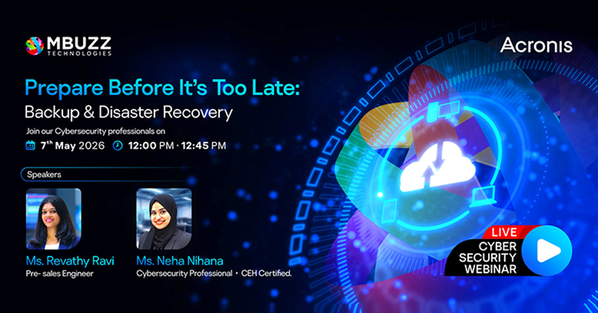 Data Backup & Disaster Recovery Webinar - MBUZZ Technologies